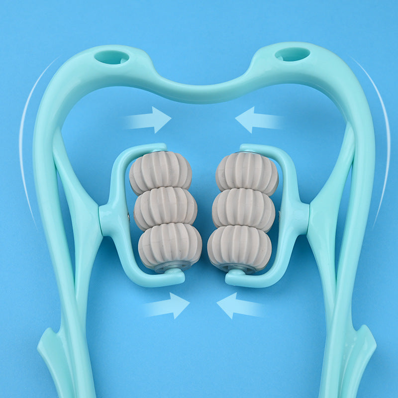 Multifunktionell 6-hjuls Nackmassager – Manuell Roller för Muskelavslappning